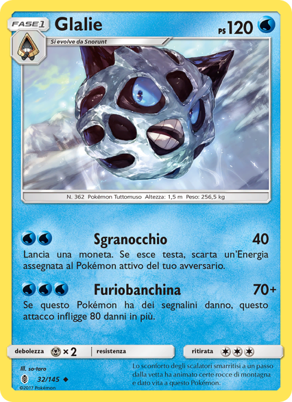Glalie 032/169 — Guardiani Nascenti (Italian Pokémon TCG card)