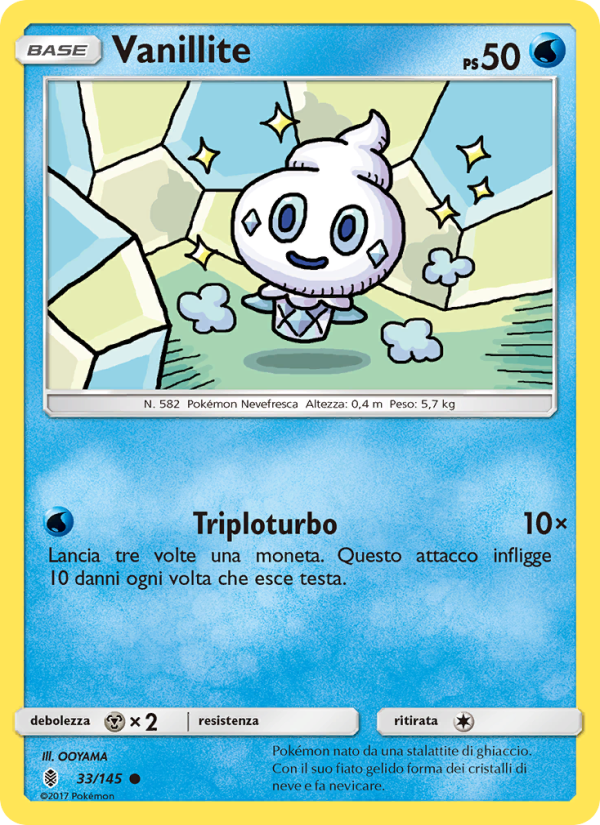 Vanillite 033/169 — Guardiani Nascenti (Italian Pokémon TCG card)