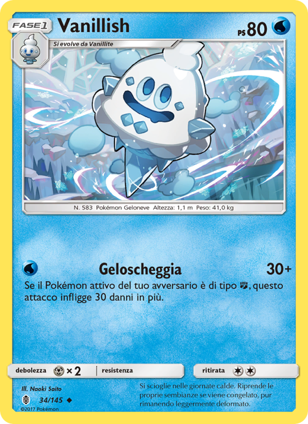 Vanillish 034/169 — Guardiani Nascenti (Italian Pokémon TCG card)