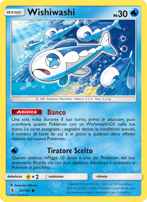 Wishiwashi 037/169 — Guardiani Nascenti (Italian Pokémon TCG card)