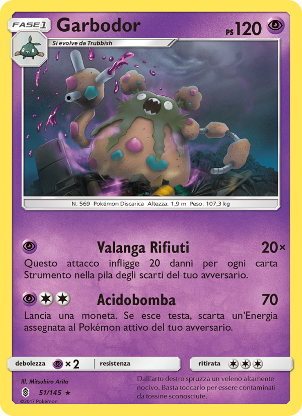 Garbodor 051/169 — Guardiani Nascenti (Italian Pokémon TCG card)
