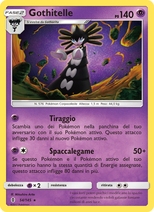 Gothitelle 054/169 — Guardiani Nascenti (Italian Pokémon TCG card)