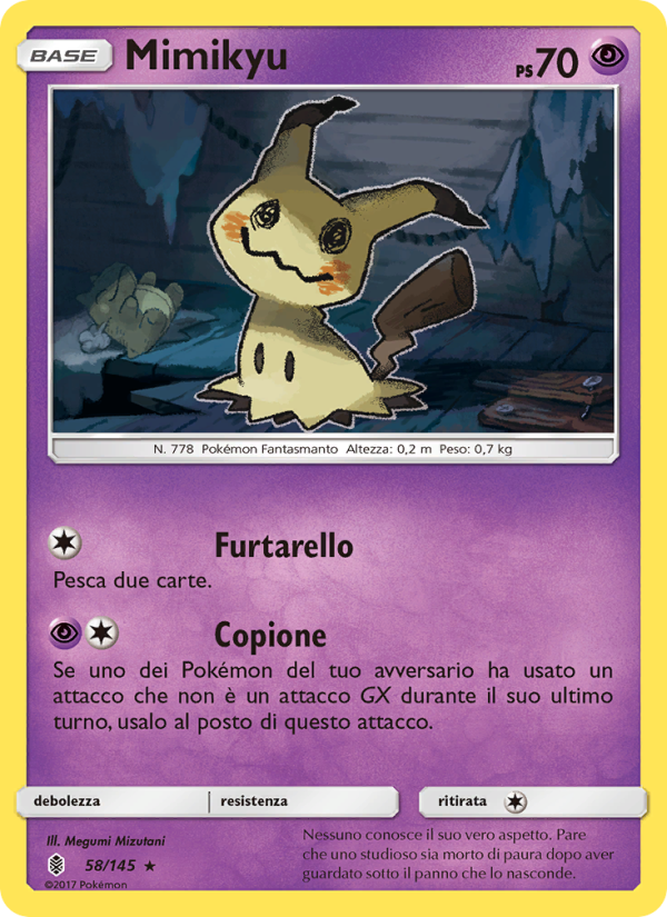 Mimikyu 058/169 — Guardiani Nascenti (Italian Pokémon TCG card)