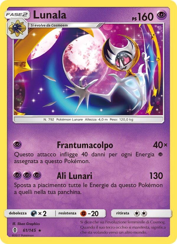 Lunala 061/169 — Guardiani Nascenti (Italian Pokémon TCG card)