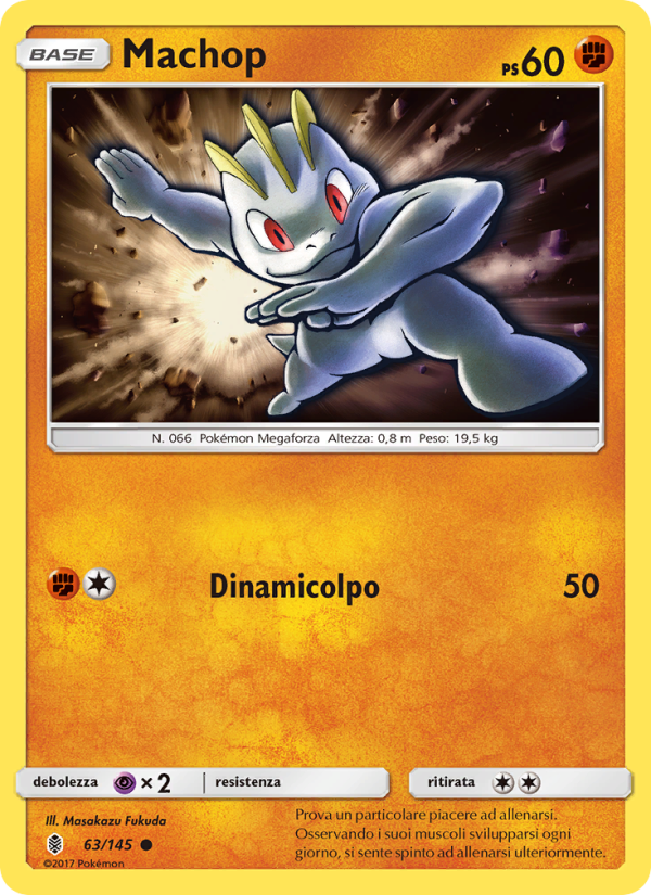Machop 063/169 — Guardiani Nascenti (Italian Pokémon TCG card)