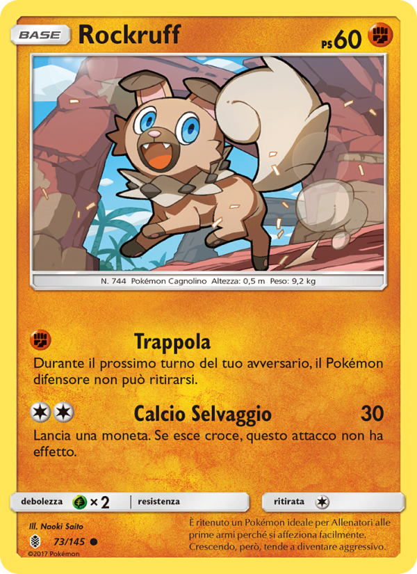 Rockruff 073/169 — Guardiani Nascenti (Italian Pokémon TCG card)