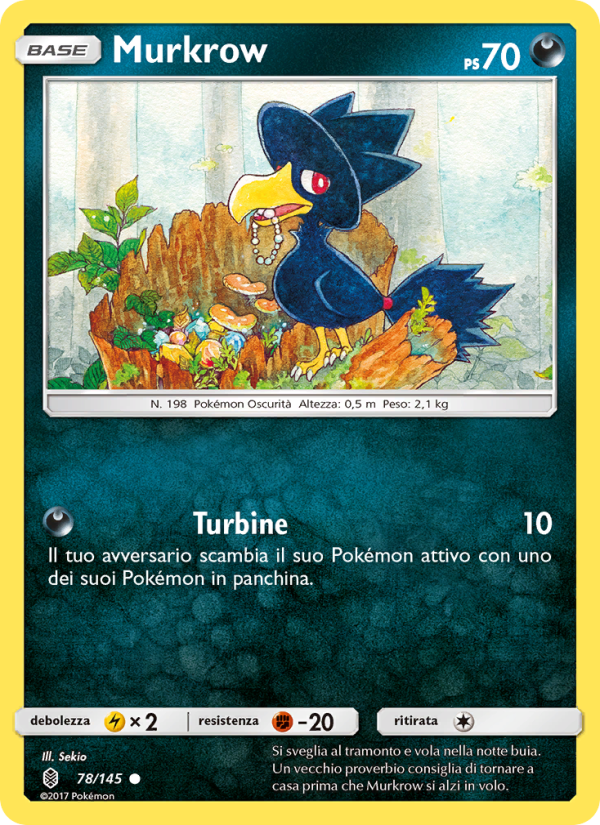 Murkrow 078/169 — Guardiani Nascenti (Italian Pokémon TCG card)