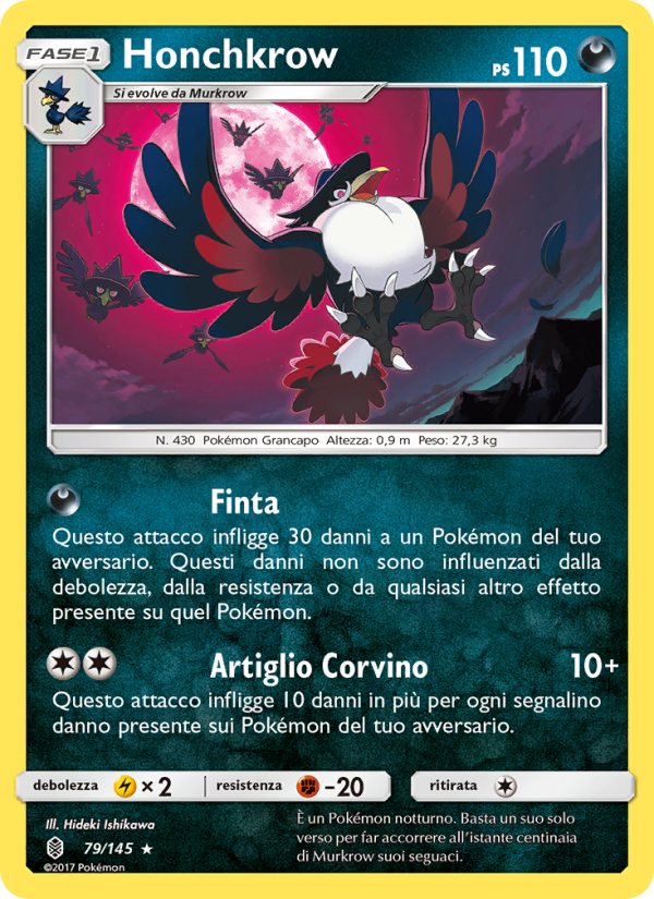 Honchkrow 079/169 — Guardiani Nascenti (Italian Pokémon TCG card)