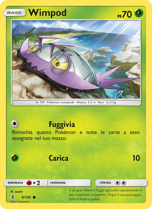 Wimpod 008/169 — Guardiani Nascenti (Italian Pokémon TCG card)