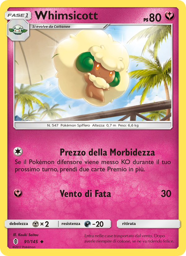 Whimsicott 091/169 — Guardiani Nascenti (Italian Pokémon TCG card)
