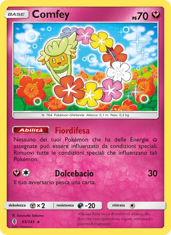 Comfey 093/169 — Guardiani Nascenti (Italian Pokémon TCG card)