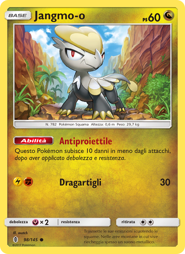 Jangmo-o 098/169 — Guardiani Nascenti (Italian Pokémon TCG card)