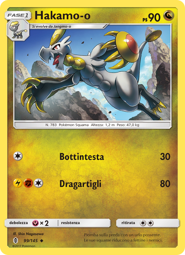Hakamo-o 099/169 — Guardiani Nascenti (Italian Pokémon TCG card)