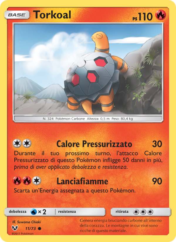 Torkoal 011/78 — Leggende Iridescenti (Italian Pokémon TCG card)