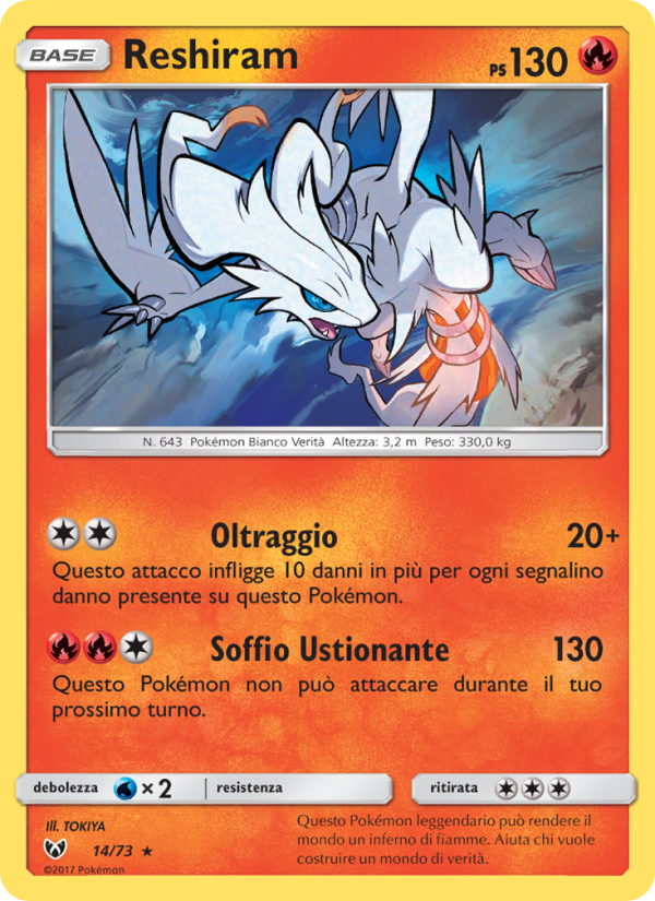 Reshiram 014/78 — Leggende Iridescenti (Italian Pokémon TCG card)