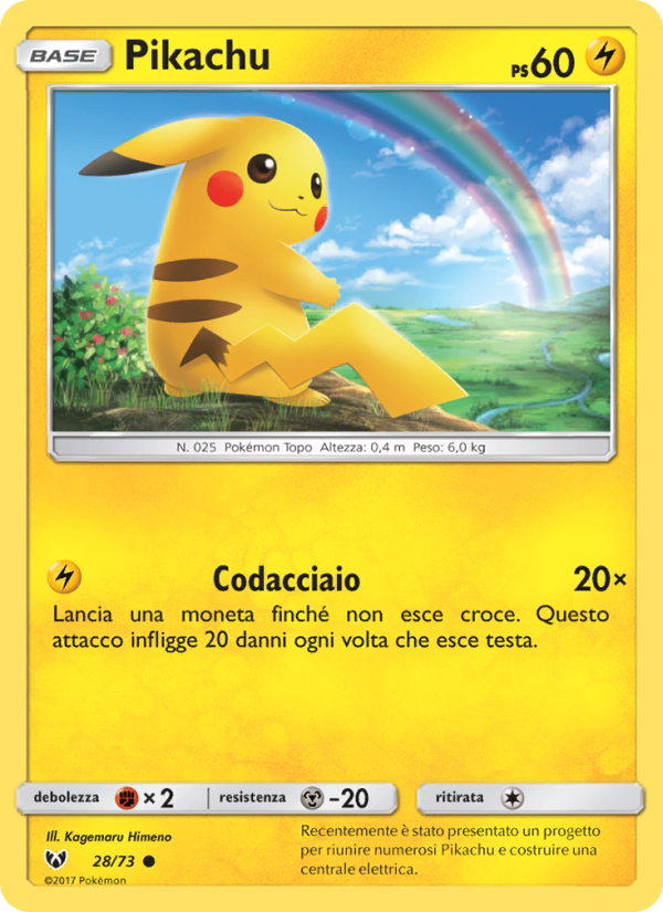 Pikachu 028/78 — Leggende Iridescenti (Italian Pokémon TCG card)