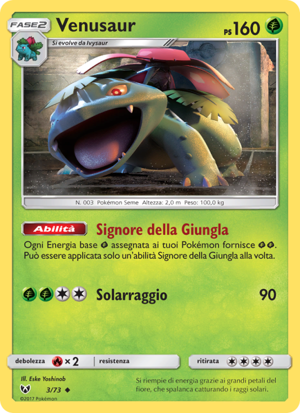 Venusaur 003/78 — Leggende Iridescenti (Italian Pokémon TCG card)