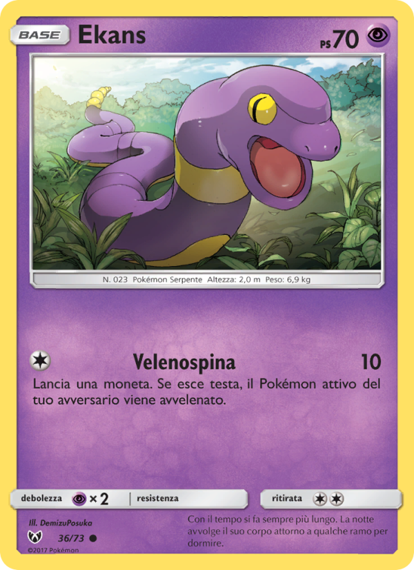 Ekans 036/78 — Shining Legends (Italian Pokémon TCG card)