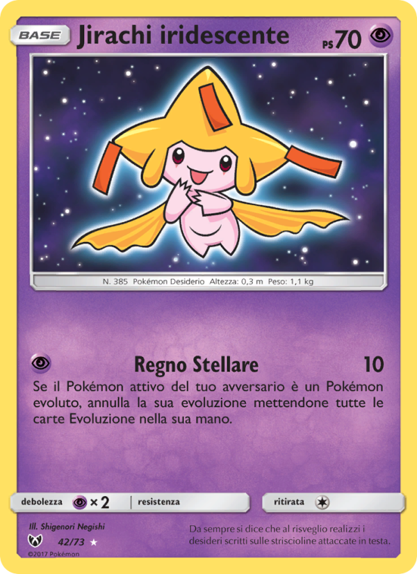 Jirachi iridescente 042/78 — Leggende Iridescenti (Italian Pokémon TCG card)