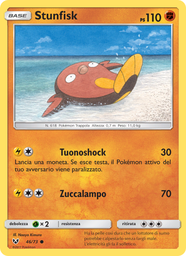 Stunfisk 046/78 — Leggende Iridescenti (Italian Pokémon TCG card)