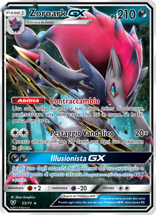 Zoroark GX 053/78 — Leggende Iridescenti (Italian Pokémon TCG card)