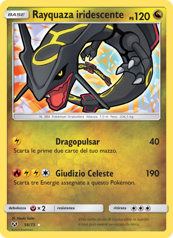 Rayquaza iridescente 056/78 — Leggende Iridescenti (Italian Pokémon TCG card)