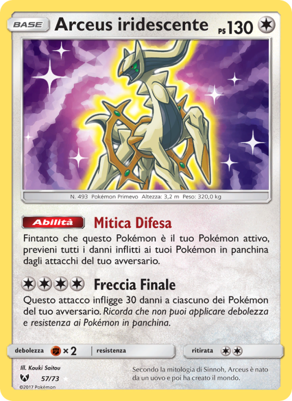Arceus iridescente 057/78 — Leggende Iridescenti (Italian Pokémon TCG card)