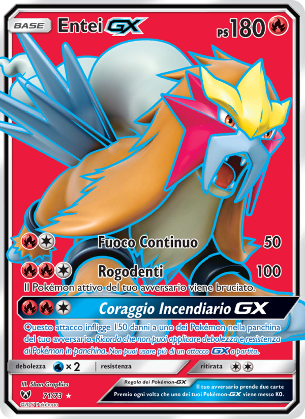 Entei GX 071/78 — Leggende Iridescenti (Italian Pokémon TCG card)