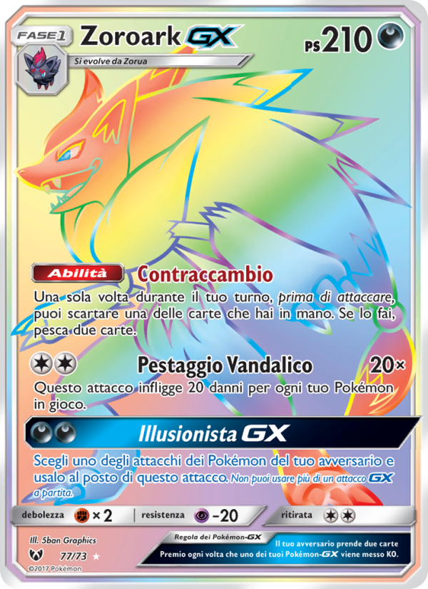 Zoroark GX 077/78 — Leggende Iridescenti (Italian Pokémon TCG card)