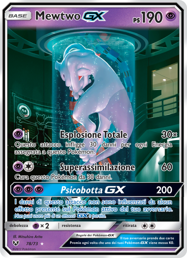 Mewtwo GX 078/78 — Leggende Iridescenti (Italian Pokémon TCG card)