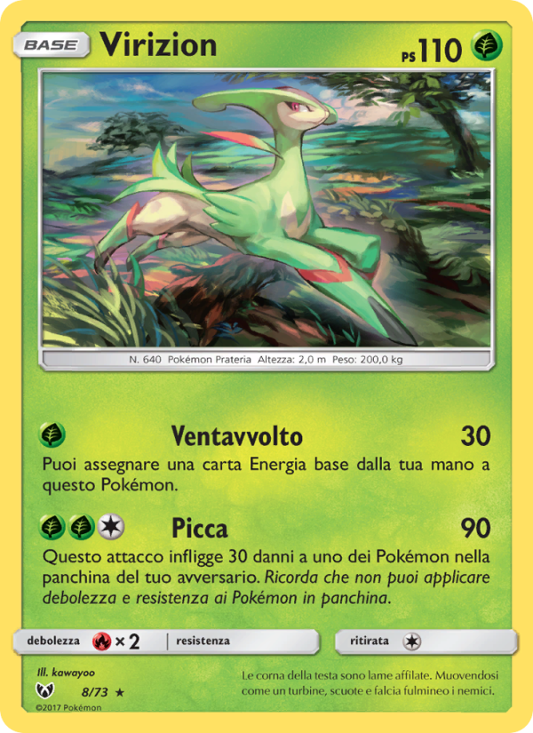 Virizion 008/78 — Leggende Iridescenti (Italian Pokémon TCG card)