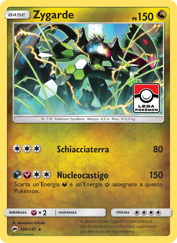 Zygarde 100/169 — Ombre Infuocate (Italian Pokémon TCG card)