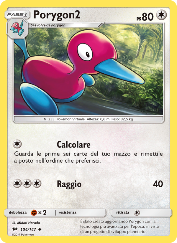 Porygon2 104/169 — Ombre Infuocate (Italian Pokémon TCG card)