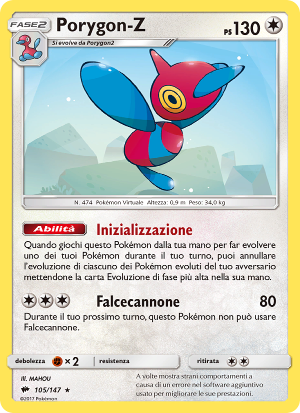 Porygon-Z 105/169 — Ombre Infuocate (Italian Pokémon TCG card)