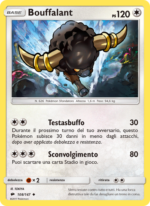 Bouffalant 108/169 — Ombre Infuocate (Italian Pokémon TCG card)