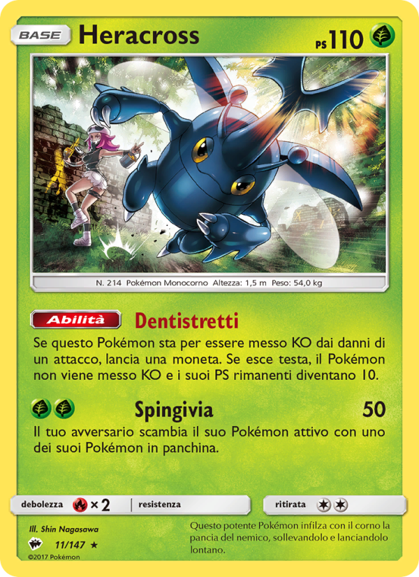 Heracross 011/169 — Ombre Infuocate (Italian Pokémon TCG card)