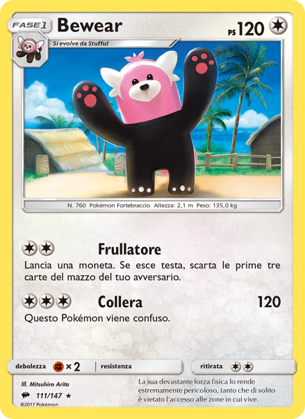 Bewear 111/169 — Ombre Infuocate (Italian Pokémon TCG card)