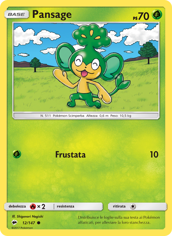Pansage 012/169 — Ombre Infuocate (Italian Pokémon TCG card)