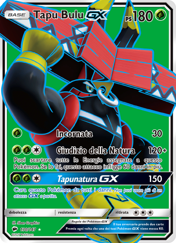 Tapu Bulu GX 130/169 — Ombre Infuocate (Italian Pokémon TCG card)