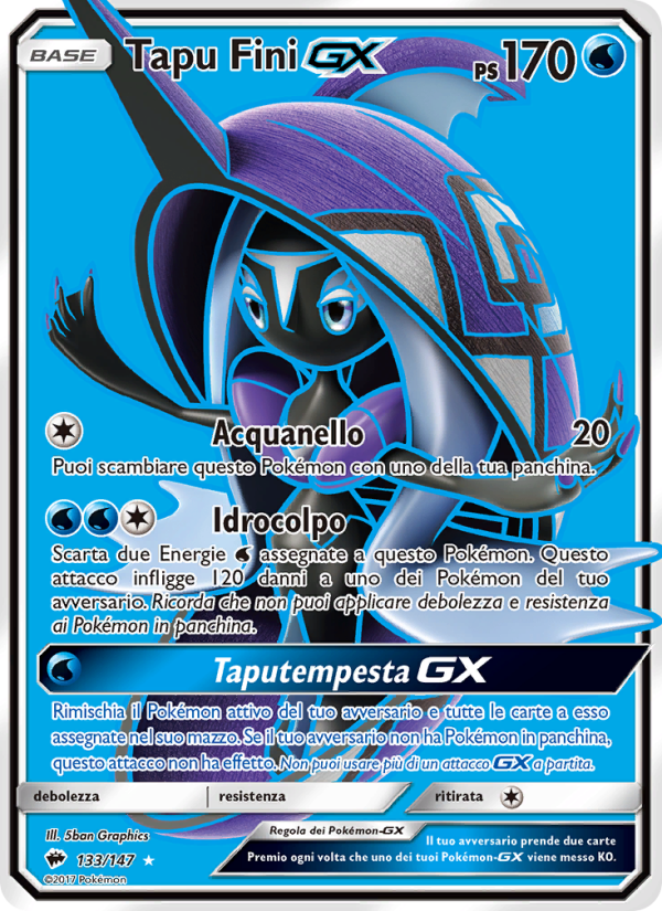 Tapu Fini GX 133/169 — Ombre Infuocate (Italian Pokémon TCG card)