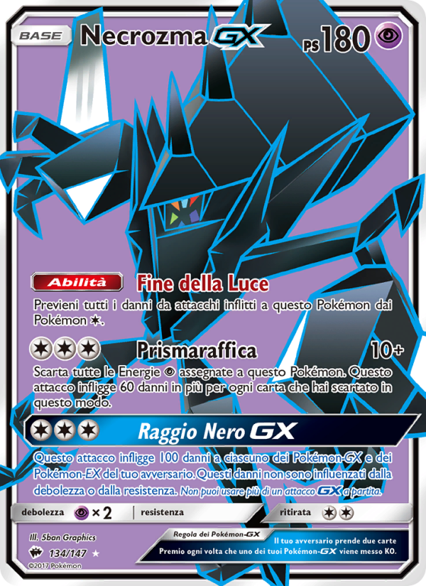 Necrozma GX 134/169 — Ombre Infuocate (Italian Pokémon TCG card)