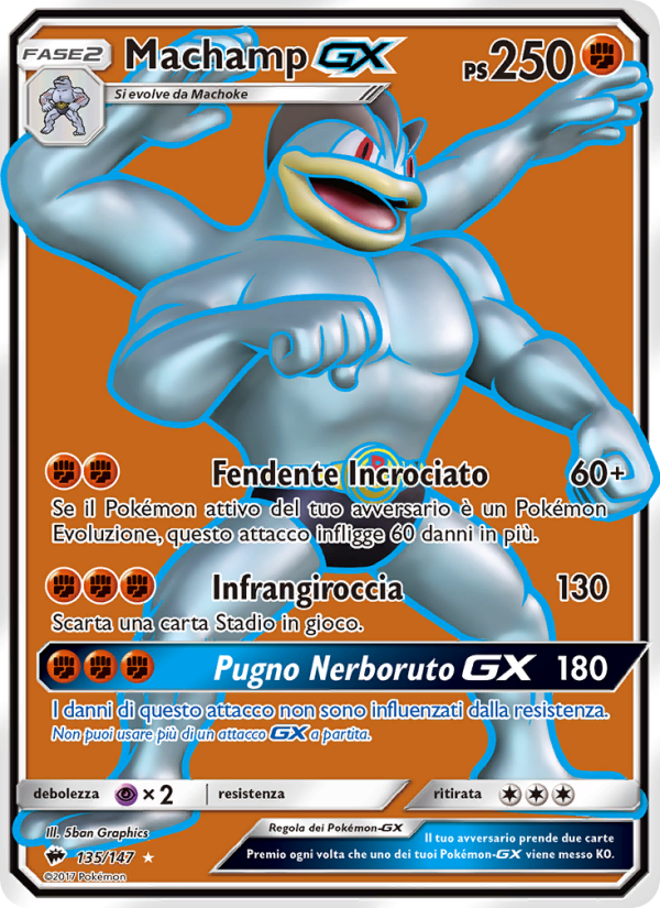 Machamp GX 135/169 — Ombre Infuocate (Italian Pokémon TCG card)