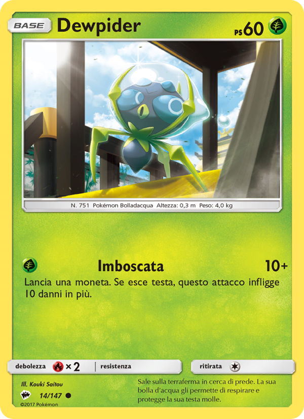 Dewpider 014/169 — Ombre Infuocate (Italian Pokémon TCG card)