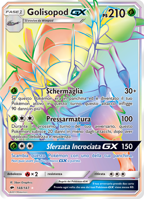 Golisopod GX 148/169 — Ombre Infuocate (Italian Pokémon TCG card)