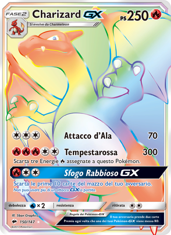 Charizard GX 150/169 — Ombre Infuocate (Italian Pokémon TCG card)