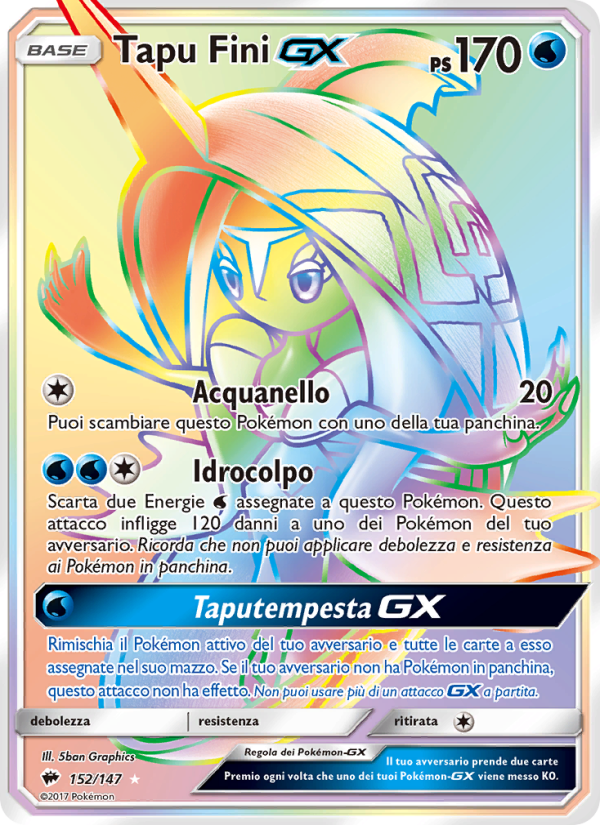 Tapu Fini GX 152/169 — Ombre Infuocate (Italian Pokémon TCG card)