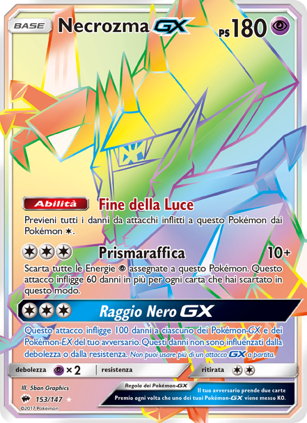 Necrozma GX 153/169 — Ombre Infuocate (Italian Pokémon TCG card)