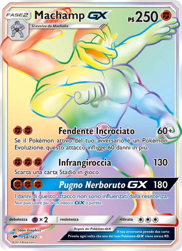 Machamp GX 154/169 — Ombre Infuocate (Italian Pokémon TCG card)