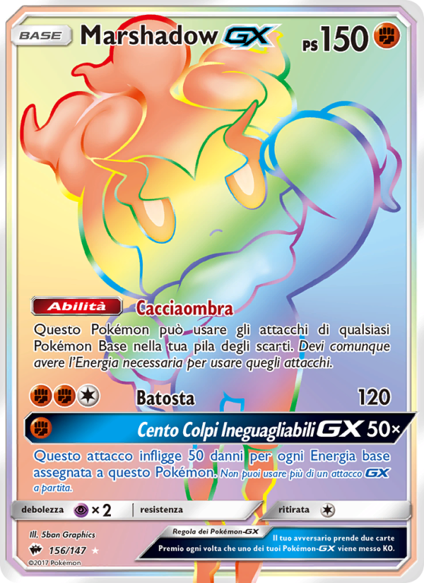 Marshadow GX 156/169 — Ombre Infuocate (Italian Pokémon TCG card)