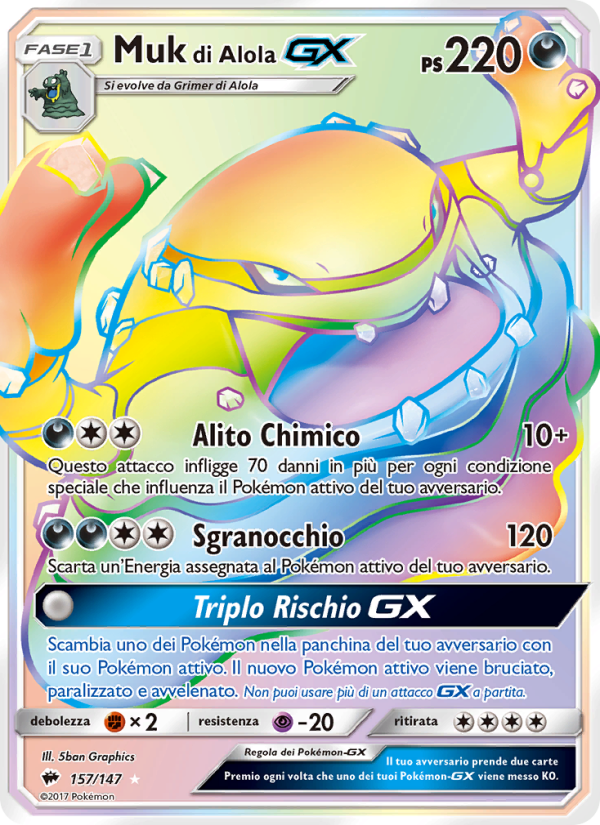 Muk di Alola GX 157/169 — Ombre Infuocate (Italian Pokémon TCG card)